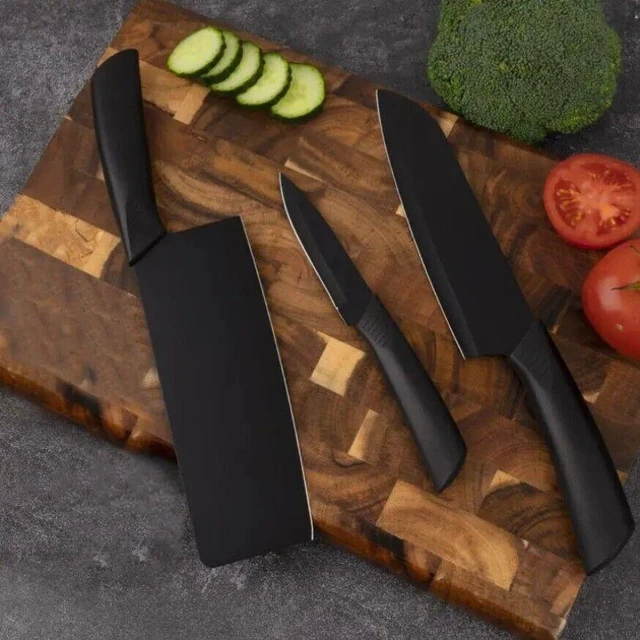 Main image of Chef's 3-Piece Stainless Steel Knife Set Ultra Sharp Blades, Comfort Grip US