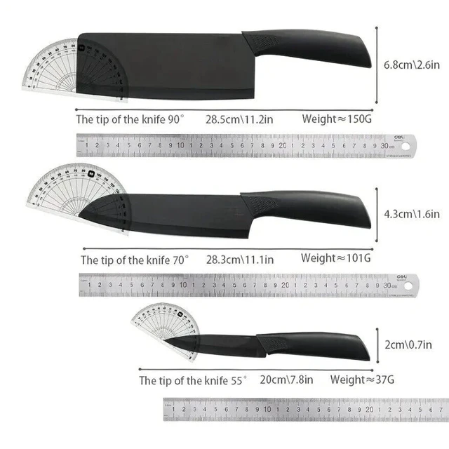 Alt view image 2 of 7 - Chef's 3-Piece Stainless Steel Knife Set Ultra Sharp Blades, Comfort Grip US