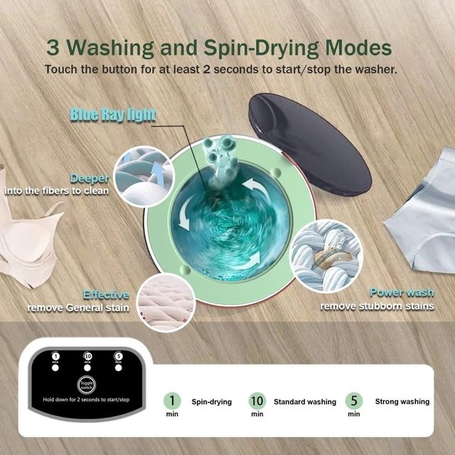 Alt view image 3 of 7 - 9Litre Portable Mini Washing Foldable Machine for Round Body Baby Clothes Pet