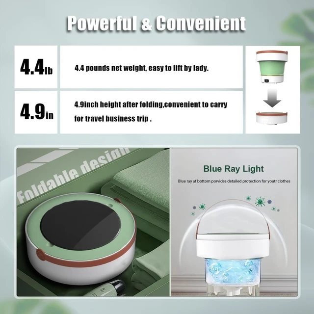 Alt view image 5 of 7 - 9Litre Portable Mini Washing Foldable Machine for Round Body Baby Clothes Pet