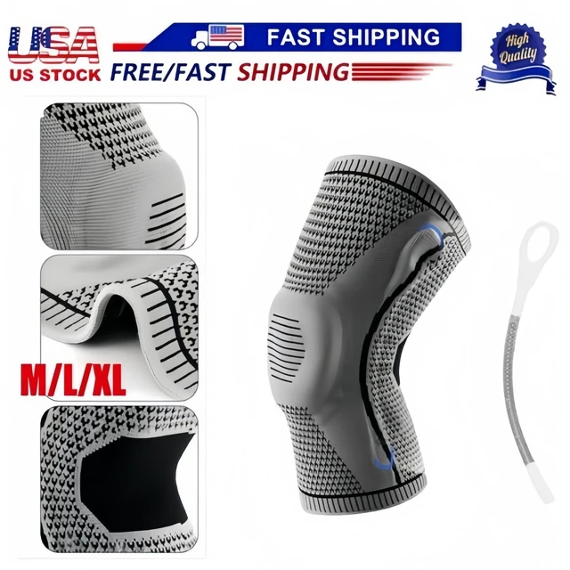Alt view image 2 of 7 - Knee Sleeves Compression Brace Support Sport Joint Injury Pain Arthritis Relief