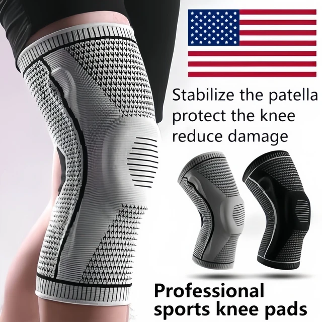 Alt view image 3 of 7 - Knee Sleeves Compression Brace Support Sport Joint Injury Pain Arthritis Relief