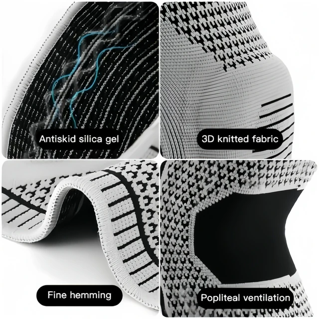 Alt view image 7 of 7 - Knee Sleeves Compression Brace Support Sport Joint Injury Pain Arthritis Relief