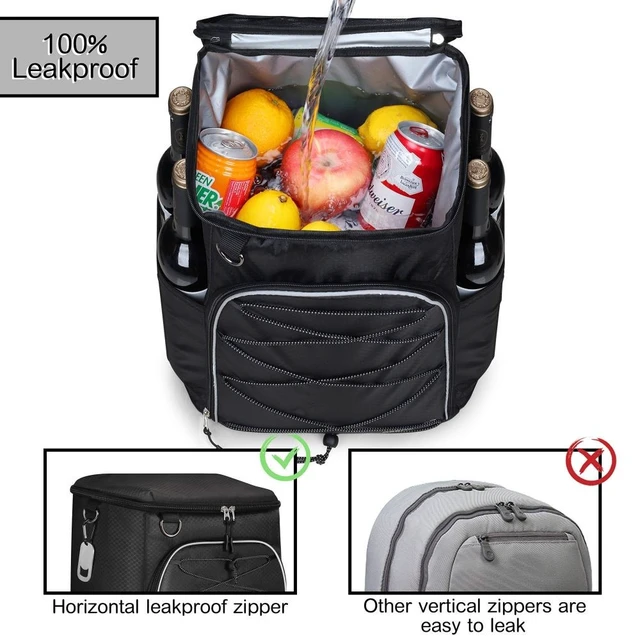 Alt view image 3 of 7 - 35L Insulated Cooler Backpack Leakproof Soft Cooler Bag for Lunch Picnic Fishing