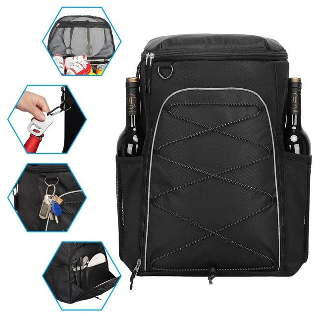 Alt view image 4 of 7 - 35L Insulated Cooler Backpack Leakproof Soft Cooler Bag for Lunch Picnic Fishing