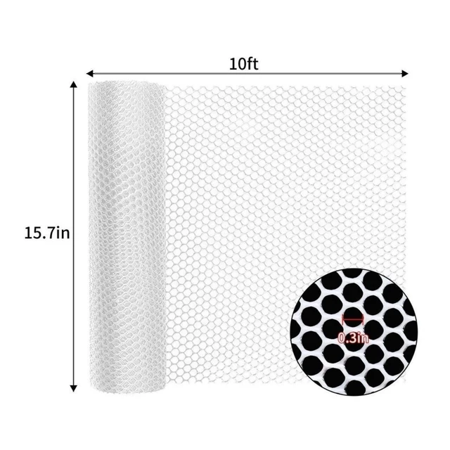 Alt view image 2 of 7 - 15.7" x 10FT Plastic 500GSM Chicken Wire Mesh Fencing for Yard Garden Poultry