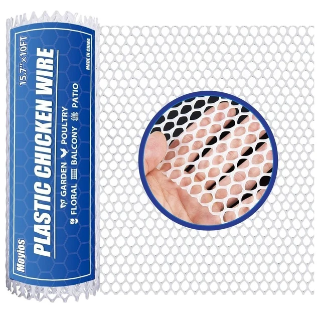 Alt view image 3 of 7 - 15.7" x 10FT Plastic 500GSM Chicken Wire Mesh Fencing for Yard Garden Poultry