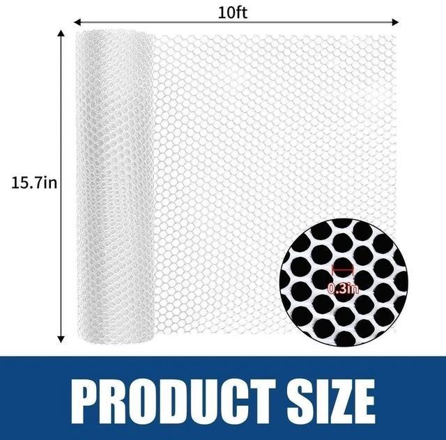 Alt view image 4 of 7 - 15.7" x 10FT Plastic 500GSM Chicken Wire Mesh Fencing for Yard Garden Poultry