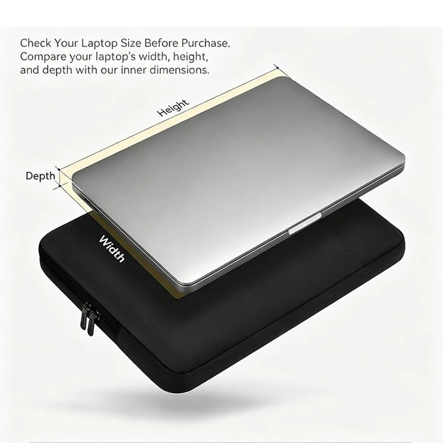 Alt view image 7 of 7 - 13.3" Laptop Sleeve Case Bag Shockproof Cover Pouch for MacBook Air Pro Dell HP Gray
