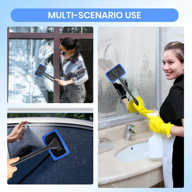 Alt view image 7 of 7 - 3 Pack Windshield Cleaner Tool Car Inside 180° Rotating Head Microfiber Wiper