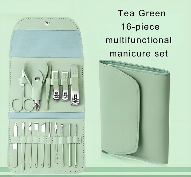 Alt view image 3 of 7 - 16PCS Stainless Steel Nail Clipper Grooming Kit Pedicure Kit Manicure Set