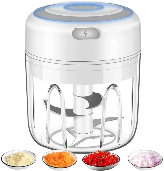 Alt view image 2 of 7 - Electric 250ML Garlic Press Chopper, Portable Food Processor Chili Onion Mincer