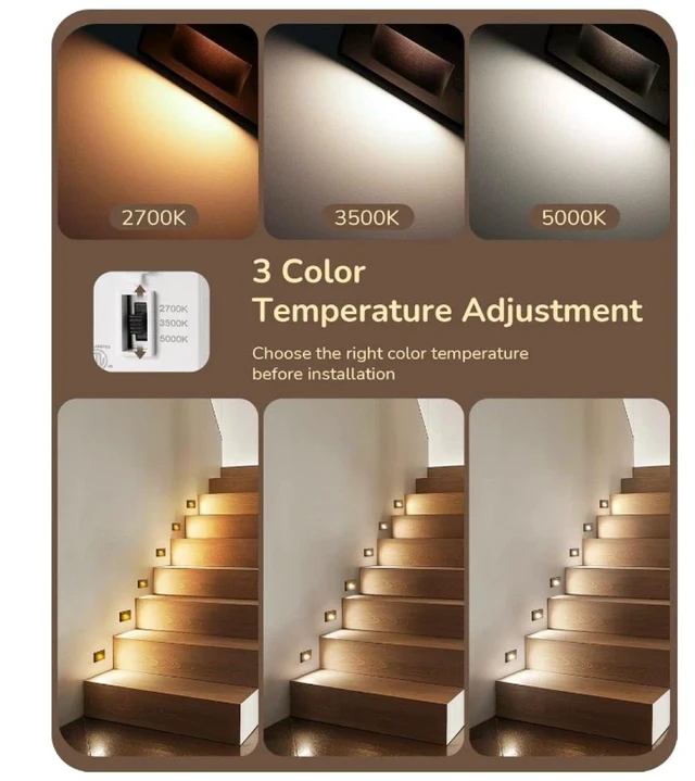 Alt view image 2 of 7 - 6-pack waterproof step light oil-rubber bronze Led Stair Lights, 3000k -5000K