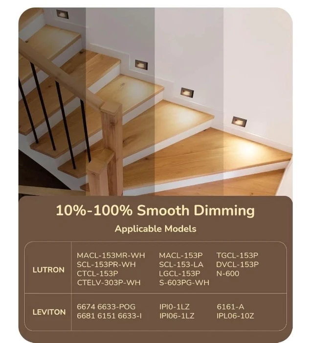 Alt view image 3 of 7 - 6-pack waterproof step light oil-rubber bronze Led Stair Lights, 3000k -5000K