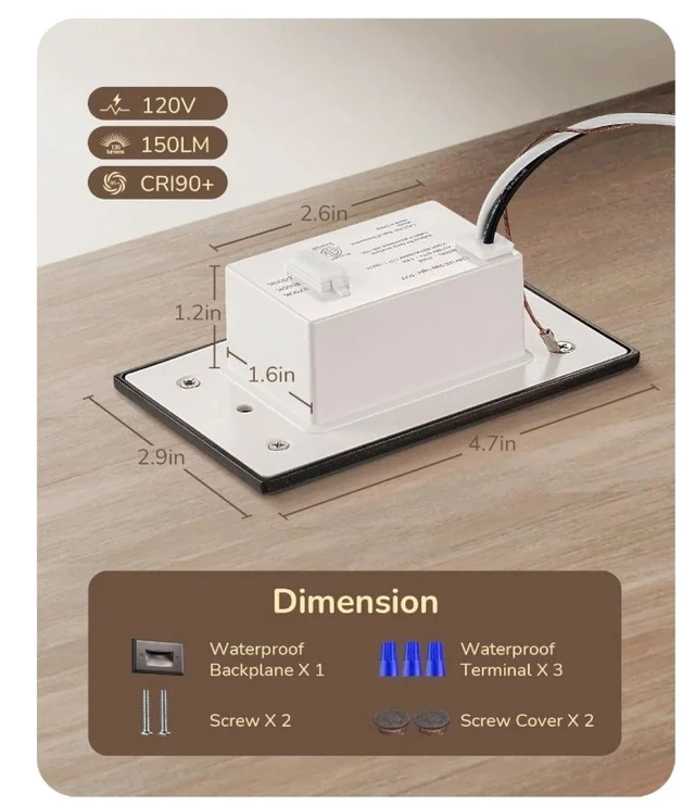 Alt view image 7 of 7 - 6-pack waterproof step light oil-rubber bronze Led Stair Lights, 3000k -5000K