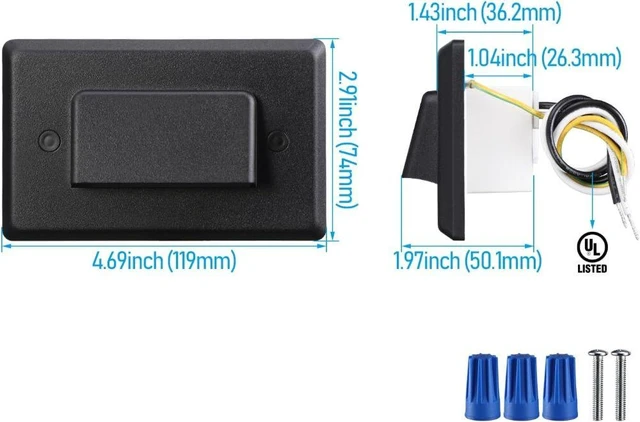 Alt view image 6 of 7 - 6 Pack Dimmable 3CCT LED Step Lights Black, 100-277V IP65 Anti-Glare Deck Stair Light