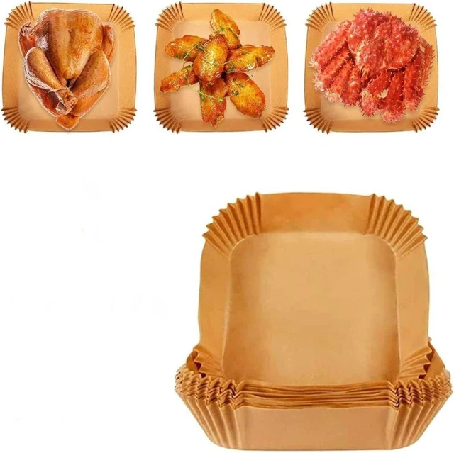 Alt view image 5 of 7 - Premium Air Fryer Liners (100 Pack) - Non-Stick, Heat Resistant for Hassle-Free Cooking, Disposable Paper Liners for Air Fryer, Disposable Air Fryer Liners
