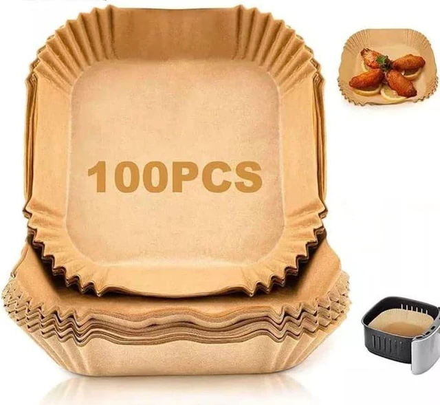 Main image of Premium Air Fryer Liners (100 Pack) - Non-Stick, Heat Resistant for Hassle-Free Cooking, Disposable Paper Liners for Air Fryer, Disposable Air Fryer Liners