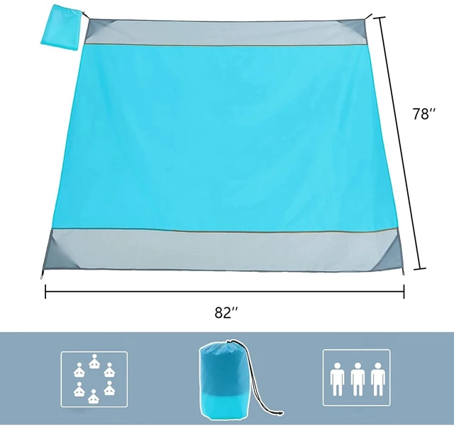 Main image of Rirool Beach Blanket, Sandproof Beach Mat Large 4-7 Persons, Waterproof Picnic Storage Bag (83"x78")