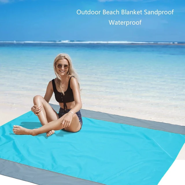 Alt view image 3 of 7 - Rirool Beach Blanket, Sandproof Beach Mat Large 4-7 Persons, Waterproof Picnic Storage Bag (83"x78")