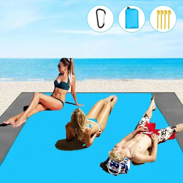 Alt view image 5 of 7 - Rirool Beach Blanket, Sandproof Beach Mat Large 4-7 Persons, Waterproof Picnic Storage Bag (83"x78")