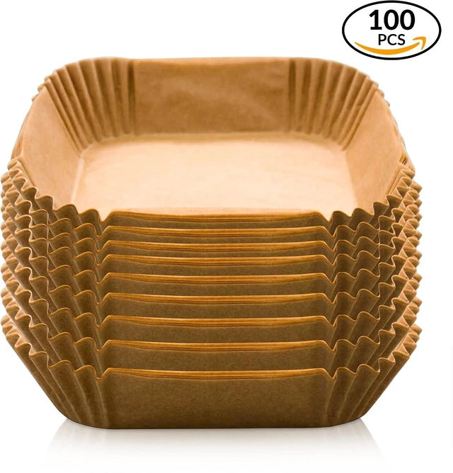 Alt view image 4 of 7 - Premium Air Fryer Disposable Paper Liners (100 Pack) - Non-Stick, Heat Resistant Parchment Paper Accessories for Baking, Roasting & Microwave, Easy Cleanup