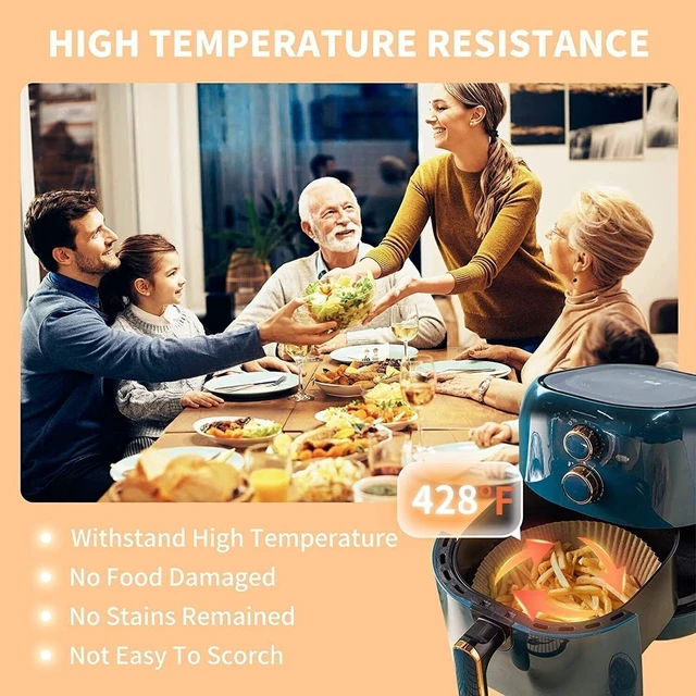 Alt view image 4 of 6 - 100Pcs Air Fryer Paper Liners PREMIUM QUALITY Non-stick Disposable for All Air Fryers
