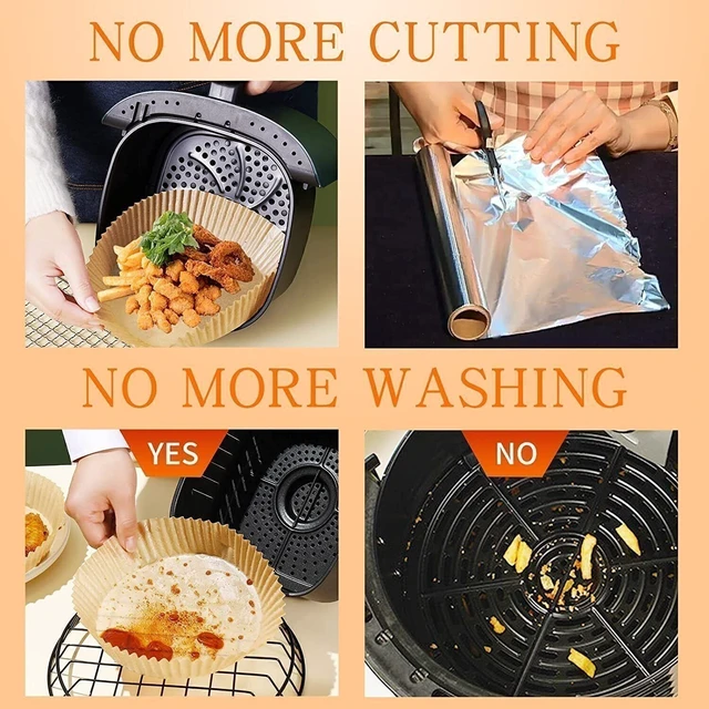 Alt view image 6 of 6 - 100Pcs Air Fryer Paper Liners PREMIUM QUALITY Non-stick Disposable for All Air Fryers