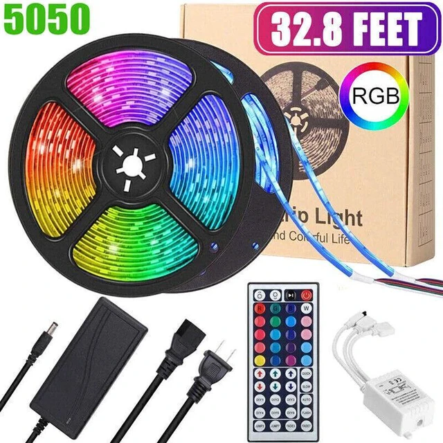 Alt view image 3 of 7 - LED Strip Lights 32.8 ft Music Sync Bluetooth 5050 RGB Room Light with Remote