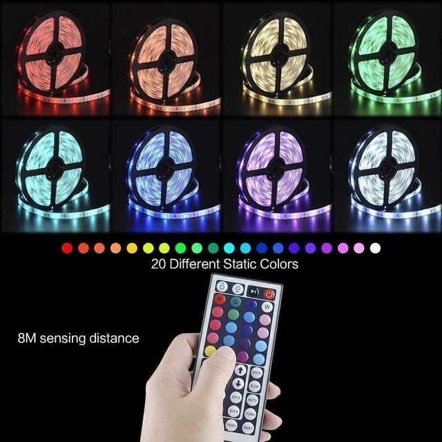 Alt view image 4 of 7 - LED Strip Lights 32.8 ft Music Sync Bluetooth 5050 RGB Room Light with Remote
