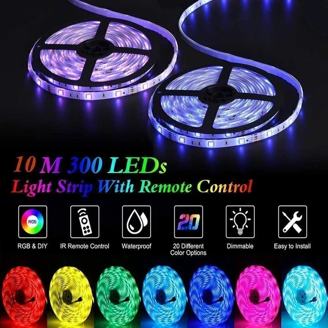 Alt view image 5 of 7 - LED Strip Lights 32.8 ft Music Sync Bluetooth 5050 RGB Room Light with Remote