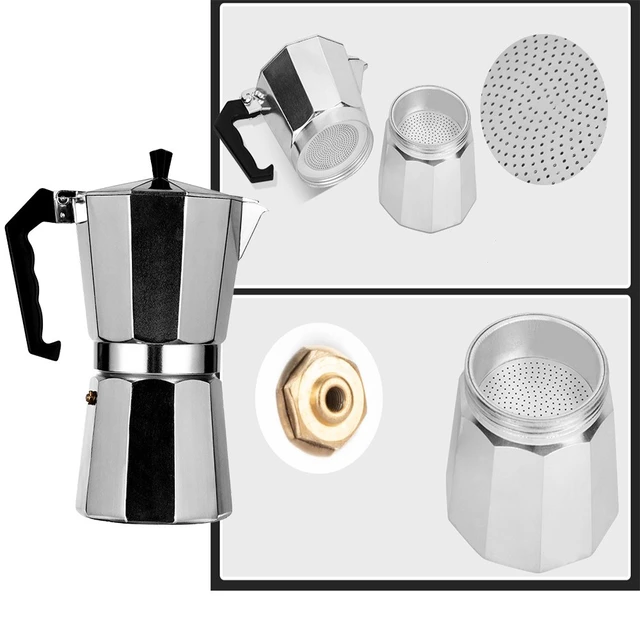 Alt view image 7 of 7 - 2 Cups Stove Pot Espresso Cuban Moka Coffee Maker Cafetera Cubana Italiana 100ml