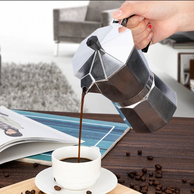 Alt view image 4 of 7 - 2 Cups Stove Pot Espresso Cuban Moka Coffee Maker Cafetera Cubana Italiana 100ml
