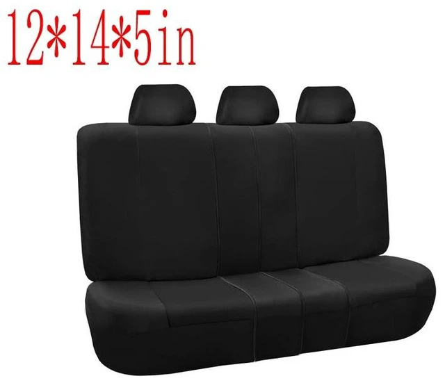Main image of Car Seat Cover for Back Seat in Faux Leather - 12x14x5in Fit, Black Rear Set