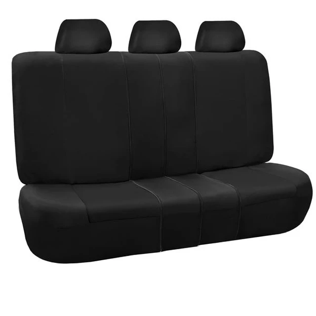 Alt view image 2 of 7 - Car Seat Cover for Back Seat in Faux Leather - 12x14x5in Fit, Black Rear Set