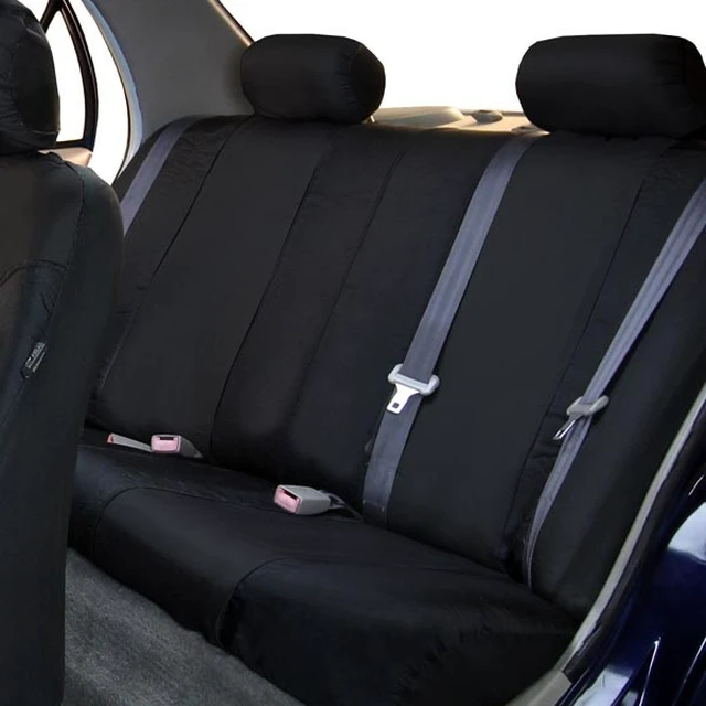 Alt view image 4 of 7 - Car Seat Cover for Back Seat in Faux Leather - 12x14x5in Fit, Black Rear Set