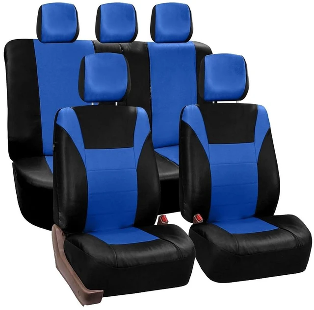 Main image of Full Set Faux Leather Car Seat Covers for Low Back Front Seat Covers for SUV
