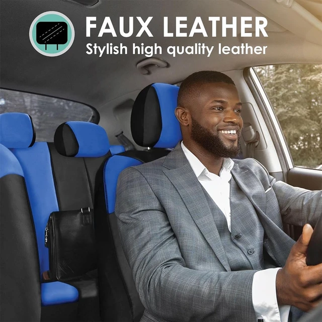 Alt view image 3 of 6 - Full Set Faux Leather Car Seat Covers for Low Back Front Seat Covers for SUV
