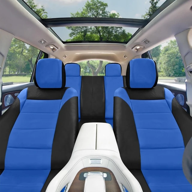 Alt view image 6 of 6 - Full Set Faux Leather Car Seat Covers for Low Back Front Seat Covers for SUV
