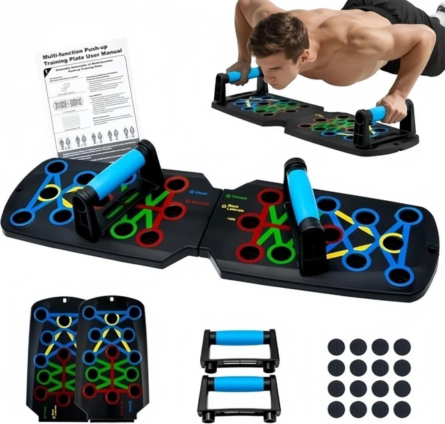 Alt view image 2 of 7 - 28-in-1 Push Up Rack Board System w/ Counter Fitness Home Gym Exercise Stands