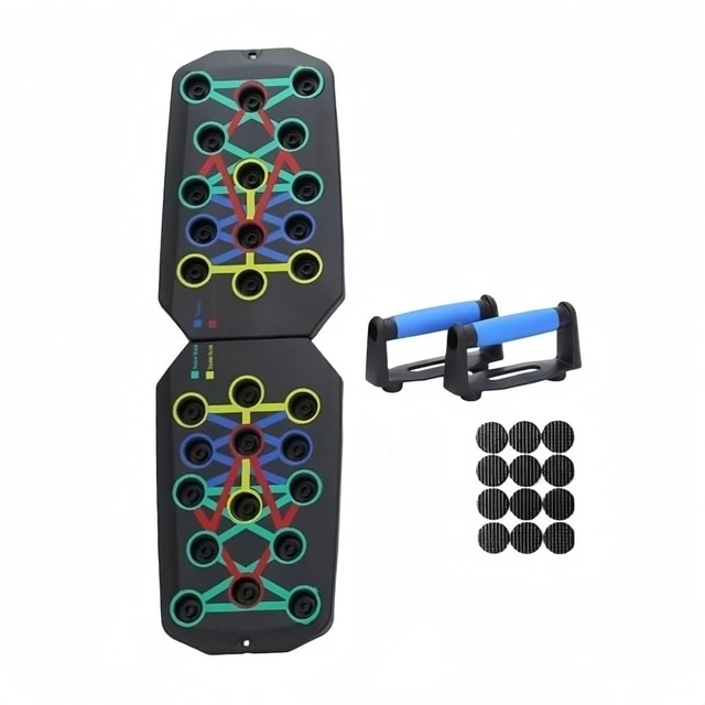 Alt view image 5 of 7 - 28-in-1 Push Up Rack Board System w/ Counter Fitness Home Gym Exercise Stands