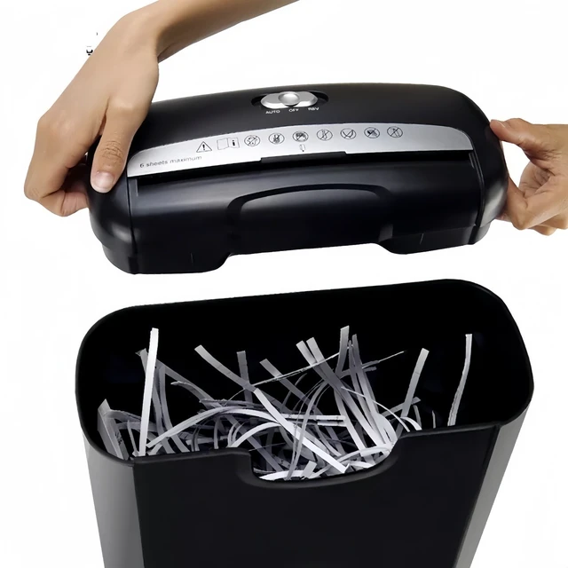Alt view image 7 of 7 - 6-Sheet Strip-Cut Paper Shredder Credit Card CD DVD Commercial Office Heavy Duty Destory