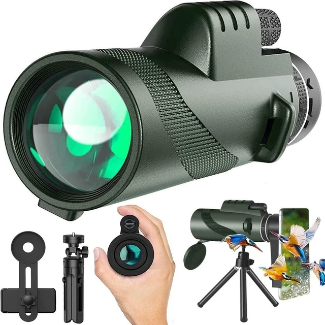 Main image of 40×60 HD Monocular Starscope Telescope Zoom with Phone Clip & Tripod for Birding Camping Hunting