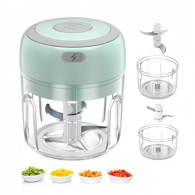 Main image of Electric 250ML Garlic Press Chopper, Portable Food Processor Chili Onion Mincer