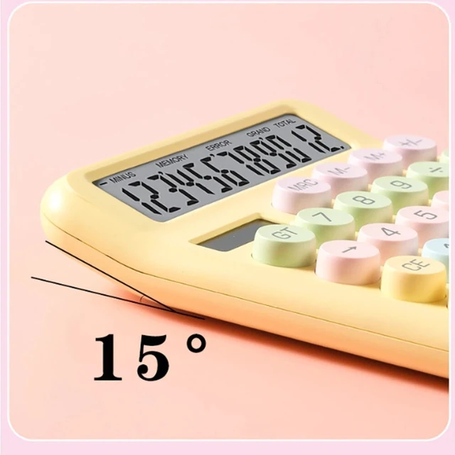 Alt view image 5 of 7 - Cute Desktop Calculator 12 Digit Large LCD Big Button Dual Power Solar Office US