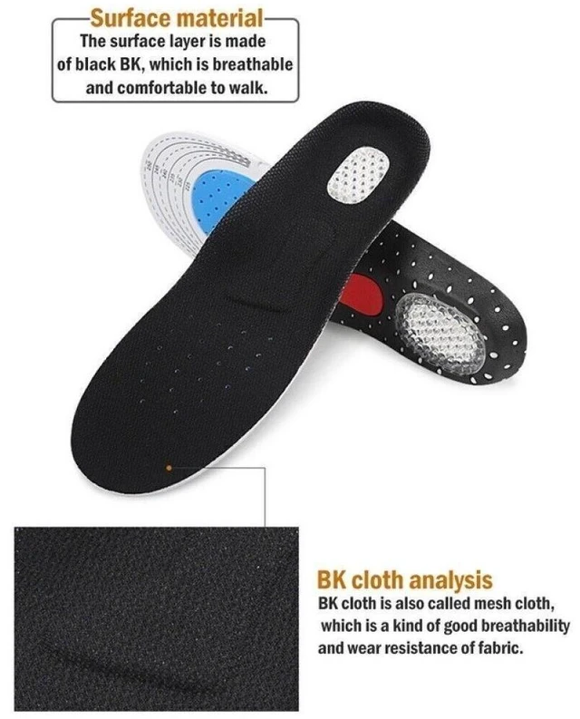 Alt view image 4 of 7 - Orthotic Insoles for Arch Support Flat Feet Plantar Fasciitis Back & Heel Pain