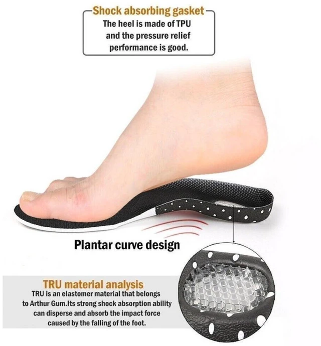 Alt view image 5 of 7 - Orthotic Insoles for Arch Support Flat Feet Plantar Fasciitis Back & Heel Pain