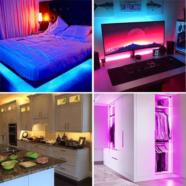 Alt view image 5 of 7 - 32FT LED Strip Lights, Smart Light w/ App Remote Control RGB LED Lights for Room