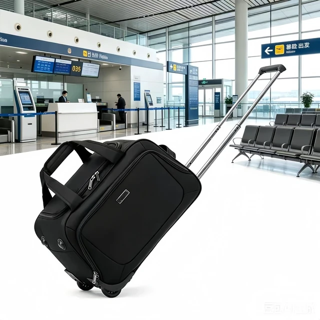 Alt view image 2 of 6 - 20 Inch Wheeled Duffle Bag Foldable Carry On Travel Luggage for Flight Trip