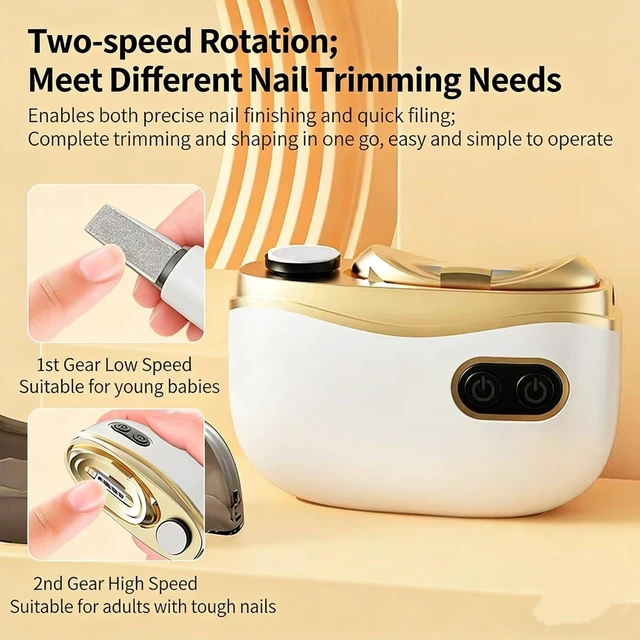 Alt view image 7 of 7 - Automatic Electric Toe Nail Clippers Grinder for Thick Nails Seniors LED Light